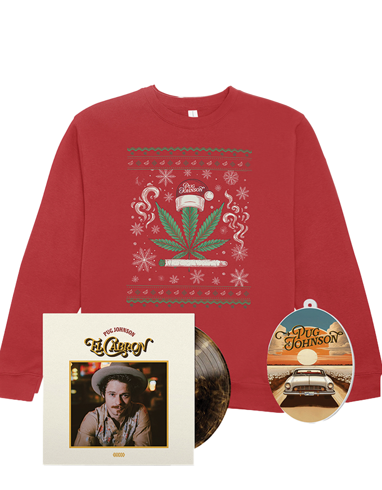 Pugly Christmas Sweater, Ornament, and El Cabron Vinyl - BUNDLE!